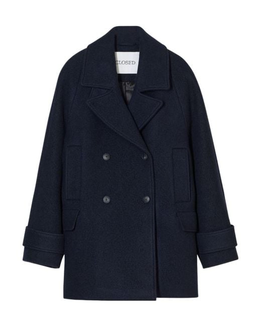 Closed Blue Double-Breasted Jacket