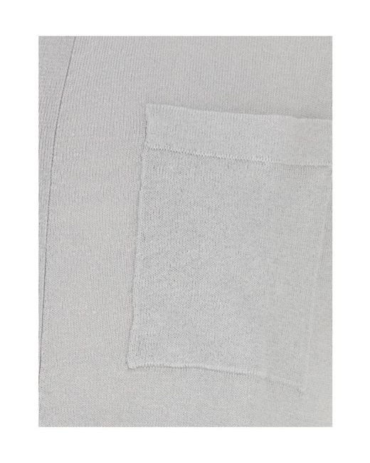Fedeli Gray Short-Sleeved Button-Up Cardigan for men