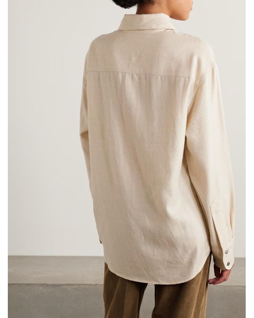 The Elder Statesman Natural Wool And Cashmere-Blend Twill Shirt