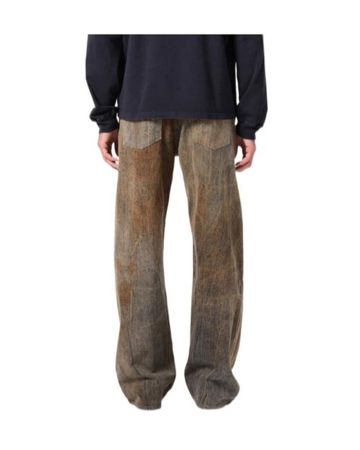 Agolde Brown Distressed Straight-Leg Jeans for men