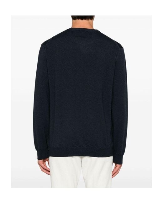 Woolrich Blue Round Neck Sweater for men