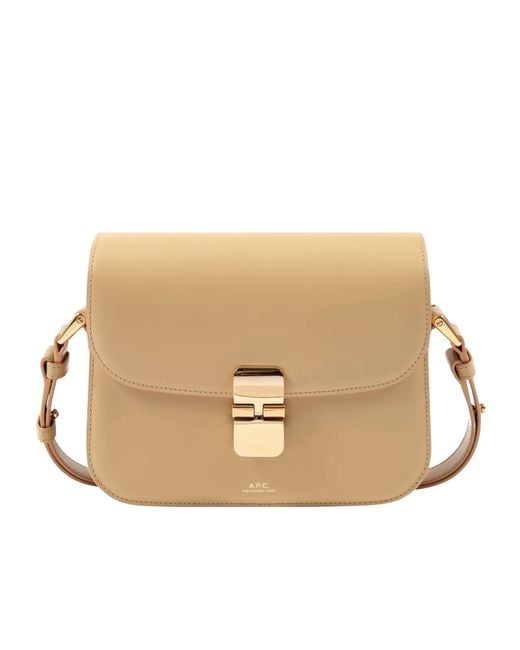 A.P.C. Natural Logo Printed Shoulder Bag