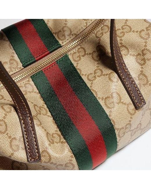 Gucci Brown Web Detailed Mini Boston Bag