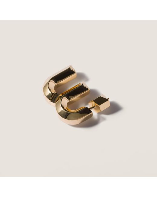 Miu Miu Metallic Metal Earrings