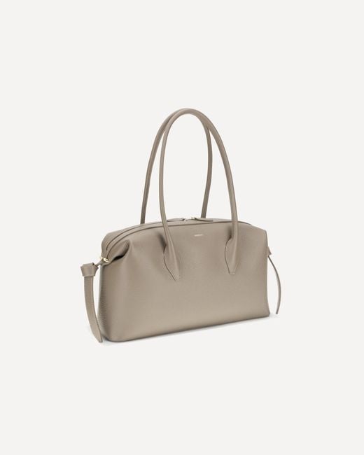 Yuzefi Gray Brioche Duffle Shoulder Bag