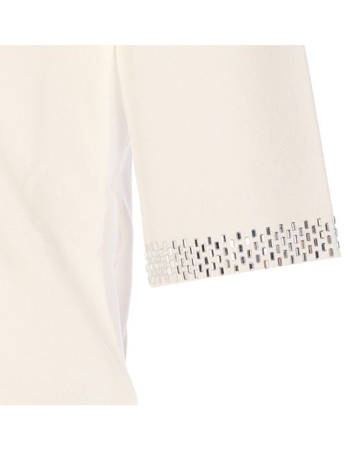 Liu Jo Natural Embellished V-Neck Jumper