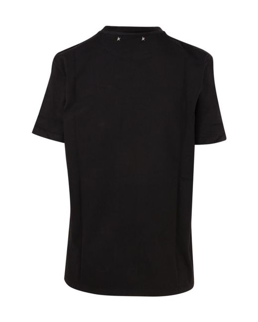 Golden Goose Deluxe Brand Black Logo Patch Distressed T-Shirt
