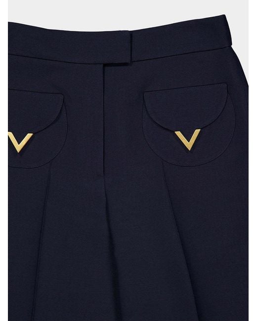 Valentino Blue Vlogo Signature Turn-Up Cuff Trousers
