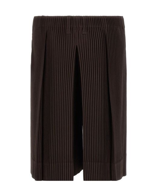 Homme Plissé Issey Miyake Black Pleated Shorts for men
