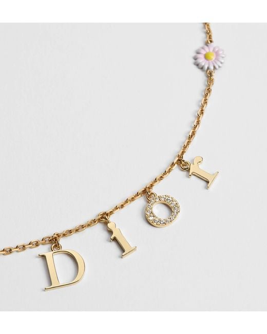 Dior Metallic Mini Daisy Necklace