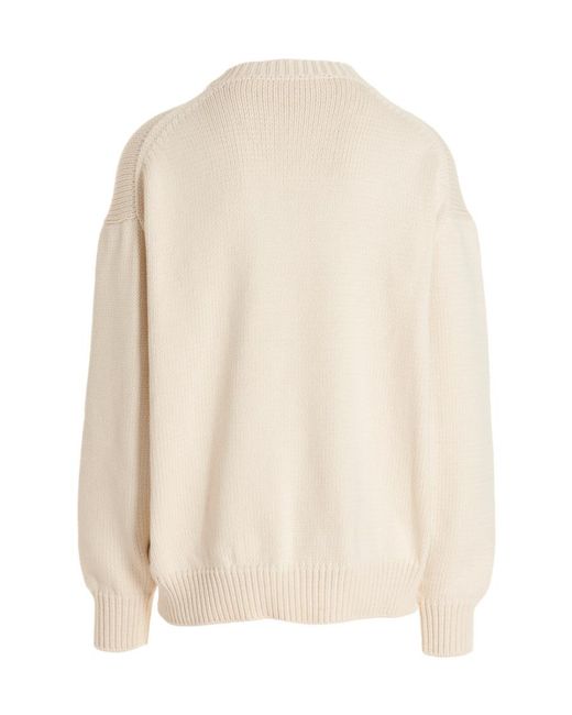 Off-White c/o Virgil Abloh White Intarsia-Knit Crewneck Long-Sleeved Jumper for men