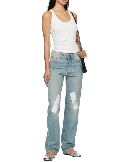 MM6 by Maison Margiela White Strap-Detailed Open-Back Tank Top