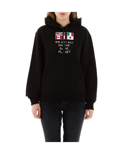 Burberry Black Flag Appliqué Hoodie