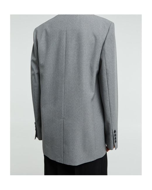 Totême Gray Totême Single-Breasted Long Sleeved Blazer