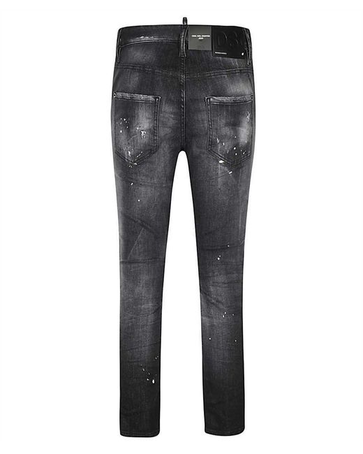 DSquared² Gray Ripped Detailing Cropped Jeans
