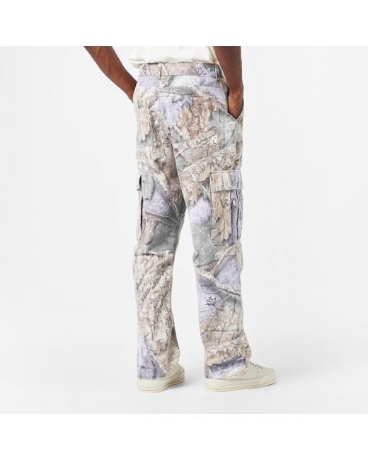 Represent Gray Patterned Cargo Pants for men