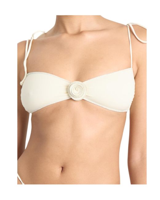 LaRevêche Natural Rose-Detail Bandeau Bikini Top