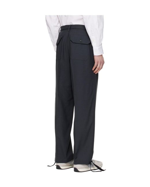 Sacai Blue Wool Blend Casual Pants for men