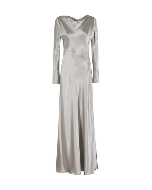 Alberta Ferretti Gray Long Sleeve Dress