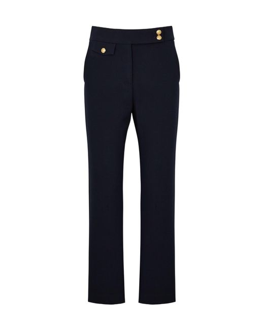 Veronica Beard Blue Renzo Straight-Leg Trousers
