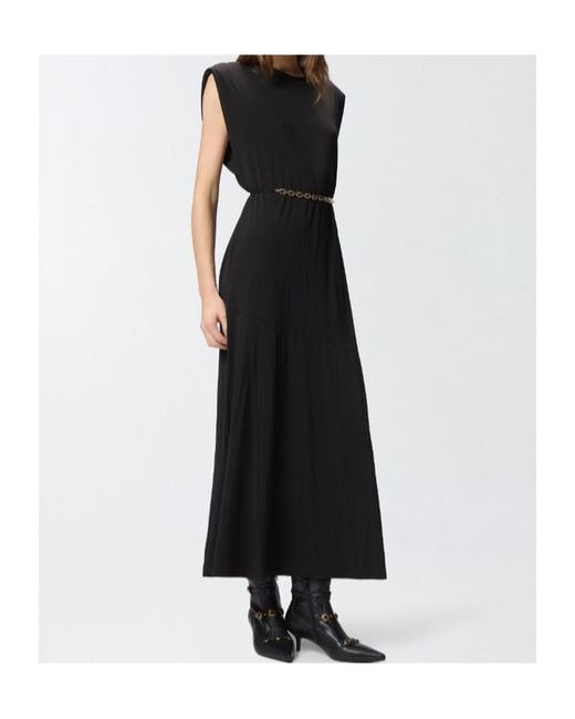 Pinko Black Chain-Detailed Sleeveless Dress