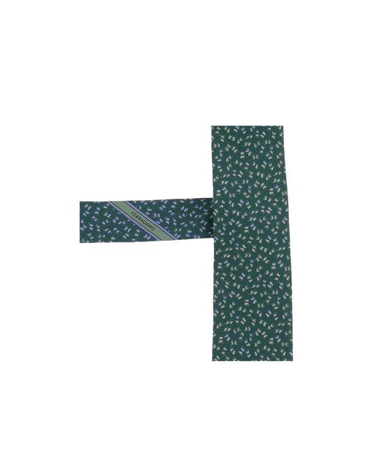 Ferragamo Green Pointed Tie for men