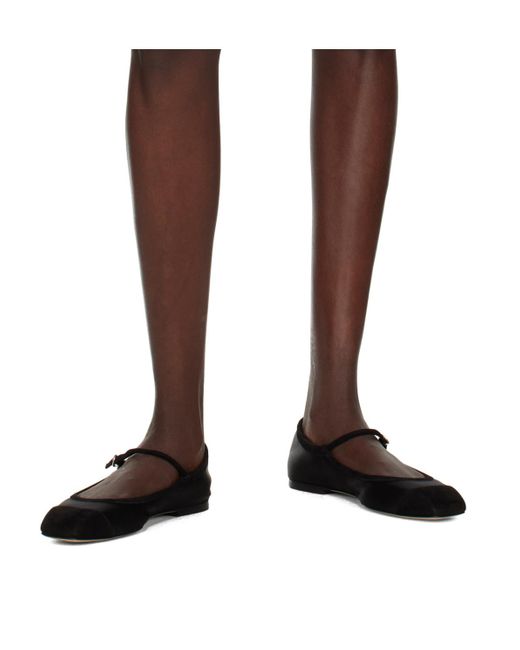 Aeyde Black Square Toe Flats