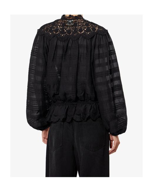 Isabel Marant Blue Isabel Marant Polly Floral Lace Blouse