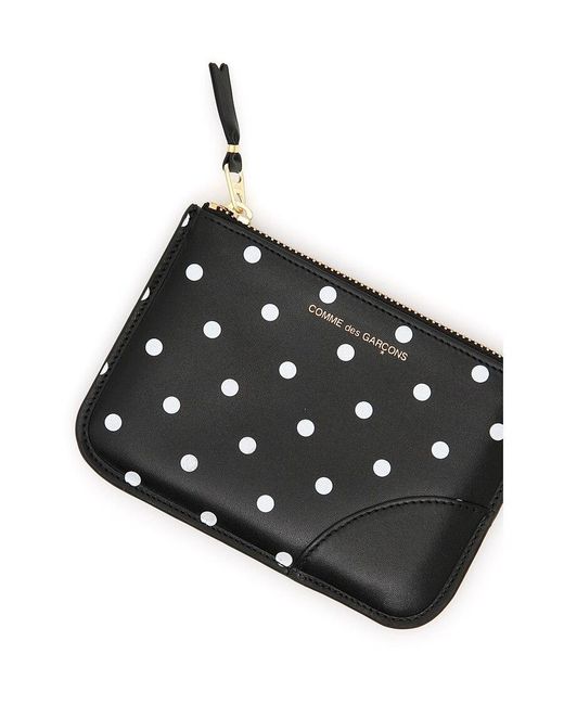 Comme des Garçons Black Comme Des Garçons Wallet Polka Dot Printed Coin Zipped Wallet for men