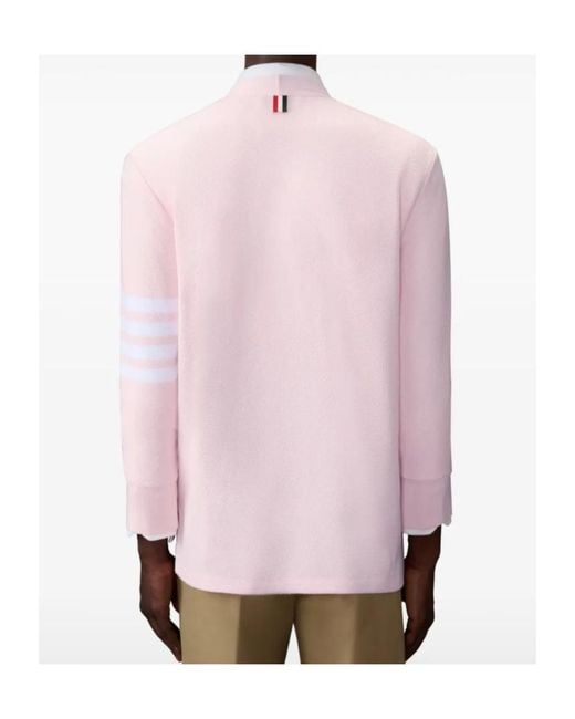 Thom Browne Pink Textured Pique Cardigan for men