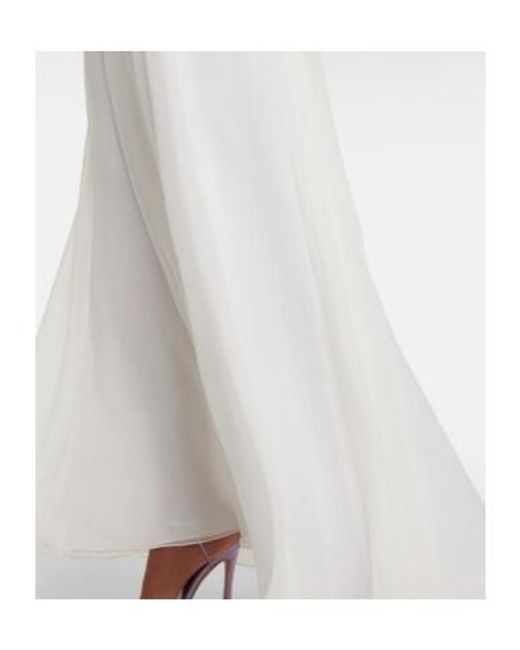 Giambattista Valli White Off-The-Shoulder Silk Gown