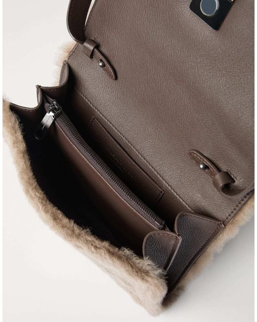 Brunello Cucinelli Brown Shearling Cross Body Bag