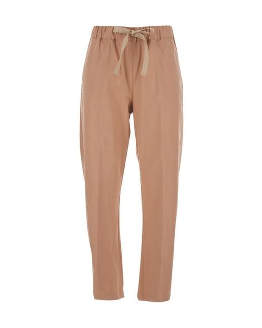 Semicouture Natural Elastic-Waist Straight-Leg Pants