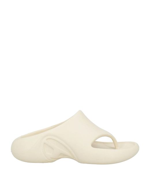 DIESEL White Simple Thong Sandals