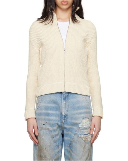 MM6 by Maison Martin Margiela Natural High Neck Cardigan