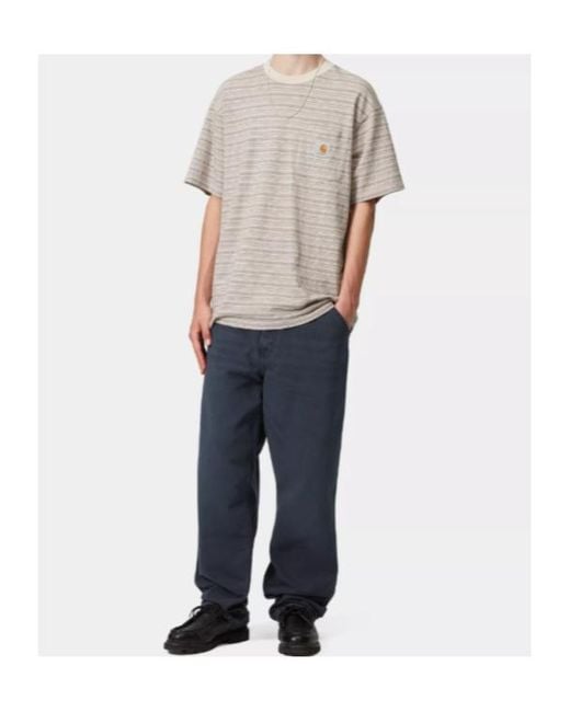 Carhartt Blue Simple Pant for men