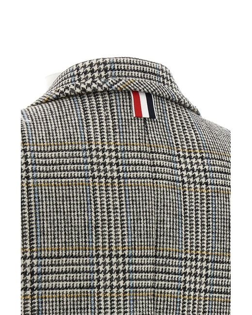 Thom Browne Gray Checked Single-Breasted Blazer