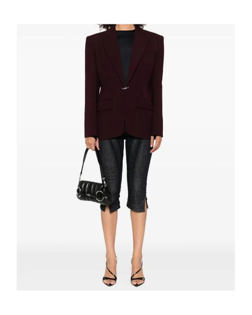 Mugler Black Single-Breasted Wool Jacket