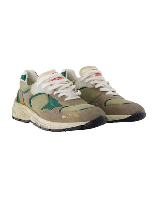Golden Goose Deluxe Brand Green Running Dad Low-Top Sneakers for men