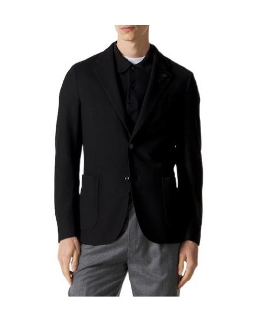 Lardini Black Solid Cotton Blazer for men