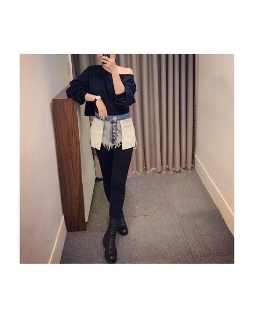 Unravel Project Black Reverse Short Cotton Leggings