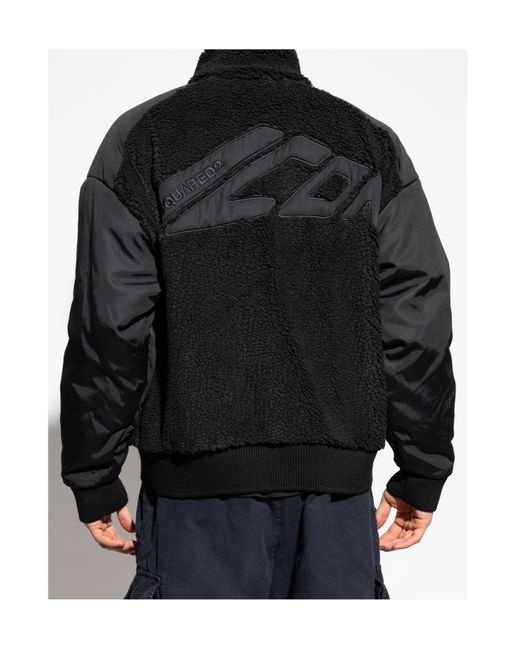 DSquared² Black Zip-Up Fleece Jacket for men