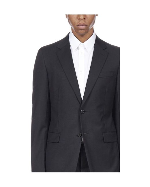 Prada Blue Single-Breasted Wool And Mohair Suit for men