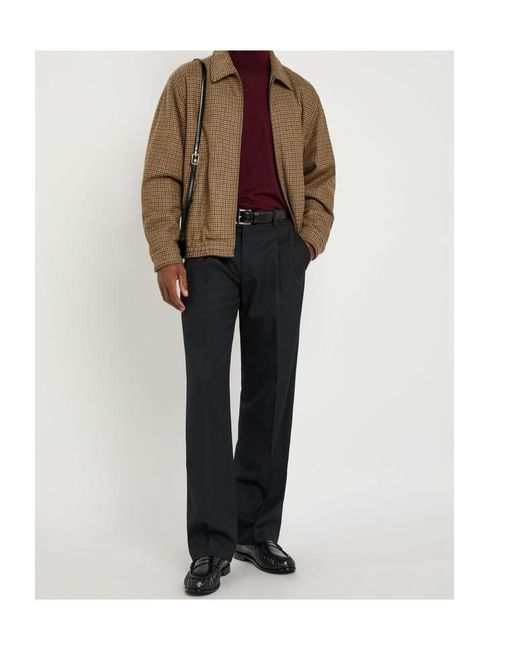 Saint Laurent Brown Houndstooth-Jacquard Woven Jacket for men