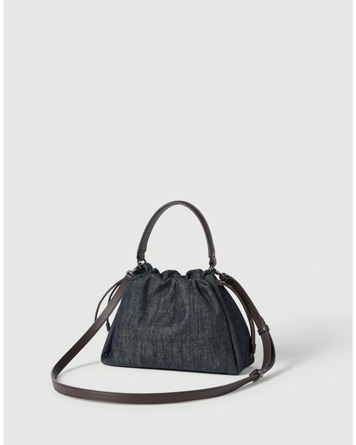 Brunello Cucinelli Black Mellow Small Bucket Bag