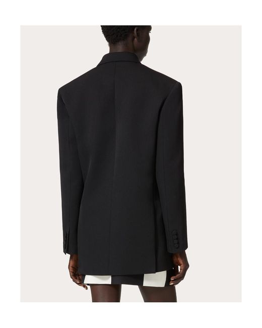 Valentino Black Double-Breasted Long-Sleeved Blazer