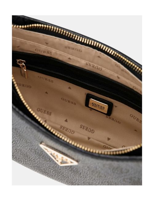 Guess Black Noelle 4G Curved Shoulder Bag