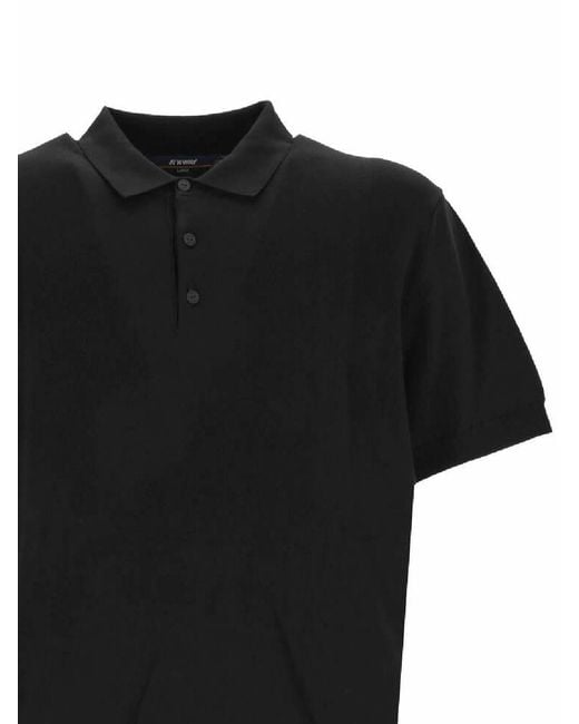 K-Way Black Pleyne Knitted Polo Shirt for men
