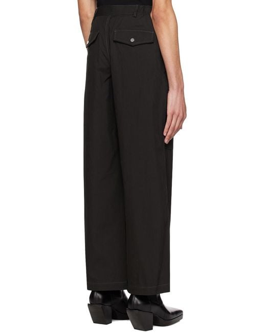 Dion Lee Black Multi-Pocket Straight-Leg Trousers