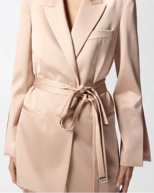 Pinko Pink Long Sleeve Tie-Belt Jacket